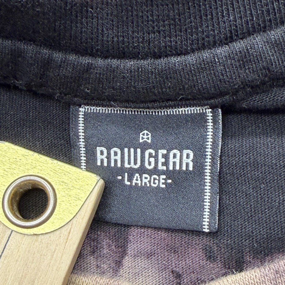 RAWGEAR Shirt Mens L Beige Tie Dye Graphic Long Sleeve Crewneck Cotton - Picture 5 of 6